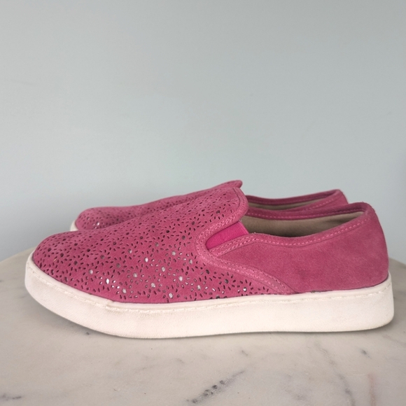 Jack Rogers Ronnie Pink Perforated Suede Slip On Sneakers - Picture 7 of 10